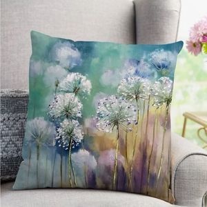 Dandelion Watercolor Pillow Cover